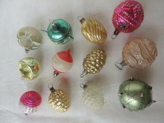 12 Vintage/antique Ornament Christmas Feather Tree 1.  5 " - 2 " Mercury Glass