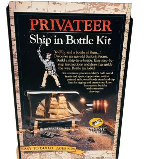 Privateer Ship In Bottle Kit Nautical Explorer The Netherlands Pirate Sail Boat