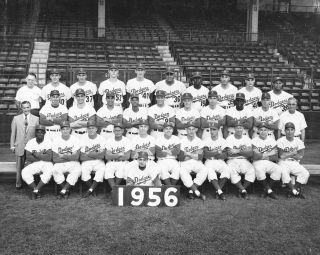 1956 Dodgers 8x10 Team Photo Jackie Robinsons Last Years In The The Majors