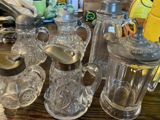 Set Of 6 Antique Syrup Dispensers