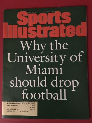 Sports Illustrated University Of Miami Football June 12,  1995