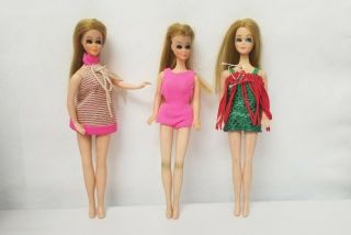 3 Vintage Topper Dawn Doll H11a & K11a With Clothes.