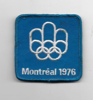 1976 Montreal Olympics Embroidered Blue And White Cloth Patch