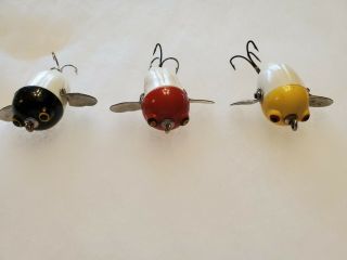 Antique Jamison Beetle - Plop Fishing Lures Complete Set Of 3