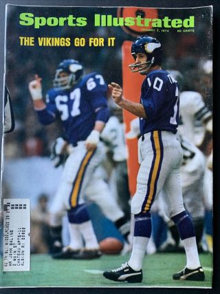 Sports Illustrated January 7 1974 The Vikings Go For It - Fran Tarkenton
