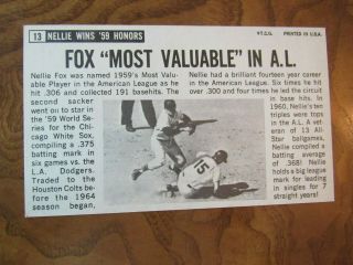 1964 Topps Giant baseball - 13 Nellie Fox,  2b,  Houston Colts 3
