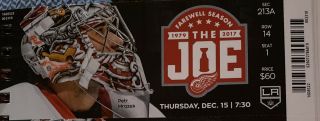 La Kings Last Game At Joe Louis Arena V Red Wings Nhl Ticket Stub 2016