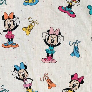 Vintage Minnie Mouse Ballerina Crib Sheet Dundee Disney Fabric