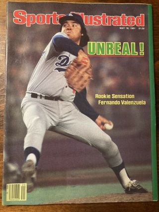 1981 Fernando Valenzuela Los Angeles Dodgers Sports Illustrated Label Removed