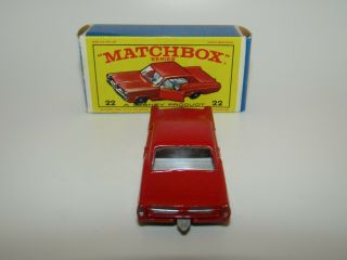 Matchbox Lesney No 22c Pontiac G.  P.  Coupe Dull Red Error Car Nmib E4 Box