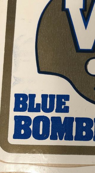 Vintage Winnipeg Blue Bombers Helmet Logo Decal Sticker Set CFL Football 2