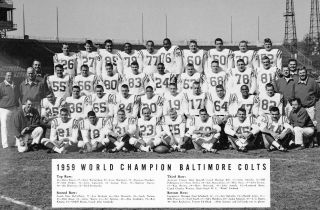 1959 Baltimore Colts Championship Team Photo Johnny Unitas Lenny Moore 8x10 1