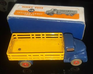 Dinky Leyland Comet Lorry - Blue/yellow - Boxed - 531 Mib
