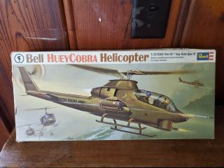 Vintage Revell Bell Huey Cobra Helicopter 1/32 Complete With No Decals