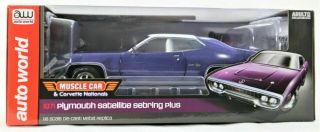 1/18 1971 Plymouth Satellite Sebring Plus Mcacn Purple With White Roof Limited