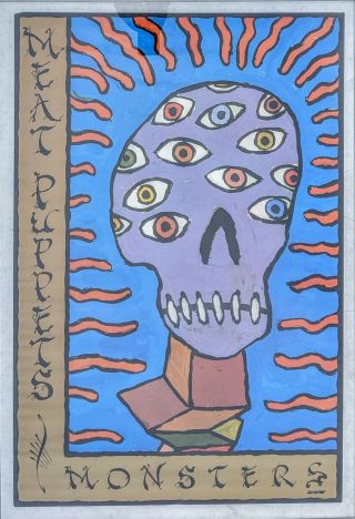 Meat Puppets Poster Monsters Vintage 1980s Many Eyes Music Rare 35 X 23