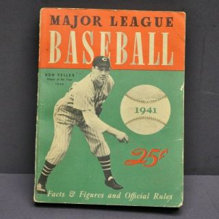 Vintage 1941 Major League Baseball Socony Vacuum Oil Co Bob Feller Whitman Book