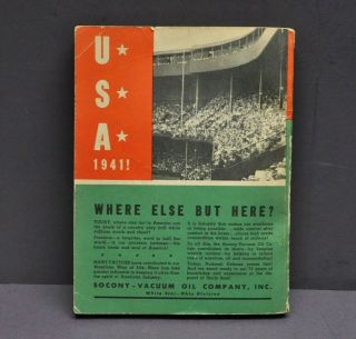 Vintage 1941 Major League Baseball Socony Vacuum Oil Co Bob Feller Whitman Book 2