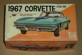 Vintage 1/25 Mpc 1967 67 Chevrolet Chevy Corvette Sting Ray Coupe Body Parts Box