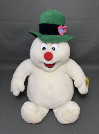 Vintage Gemmy Frosty The Snowman Musical Plush Sings 16 " Sitting Cheeks Light Up