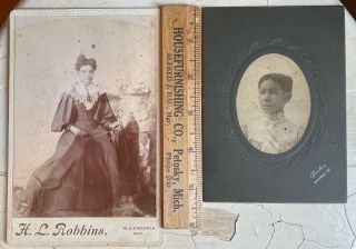 2 Antique Photos African American Black Pretty Ladies Alexandria In Madison Co