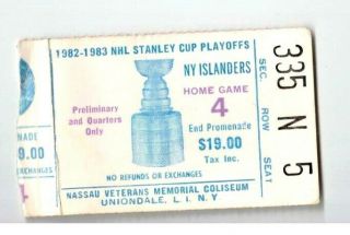 1983 York Islanders Stanley Cup Playoffs Ticket Stub