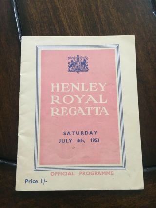 1953 Henley Royal Regatta Programme,  Sat.  July 4,  British Sculling,  Rowing Races