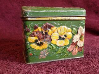 Antique Early 1900 Imperial Russia Russian Tin Tea Box W.  Wissotzky