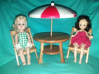 Vintage Strombecker 4 Pc Patio Set For Vogue Ginny Betsy Mccall Doll Vgc ❤