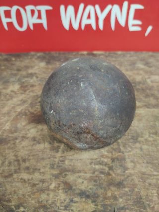 Antique 3 - 1/2 Inch Cast Iron Cannon Ball 1800 