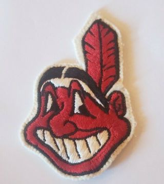 Vintage Cleveland Indians Baseball Patch Chief Wahoo Logo 4.  5 "