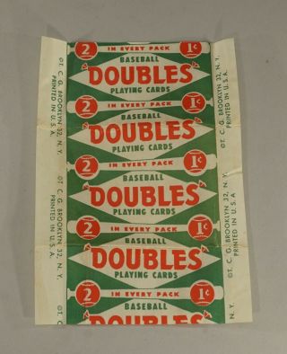 1951 Topps Doubles Baseball Card Wax Pack Wrapper