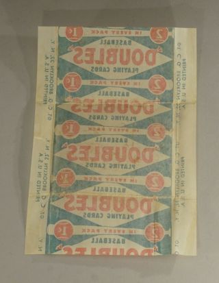 1951 TOPPS DOUBLES BASEBALL CARD WAX PACK WRAPPER 2