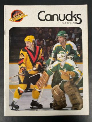 1979 Vancouver Canucks Vs Minnesota North Stars Program