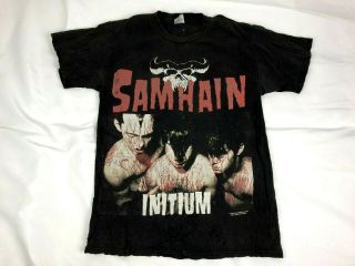 Vintage Samhain Initium Shirt Medium - 1999 Blue Grape Blood Misfits Danzig