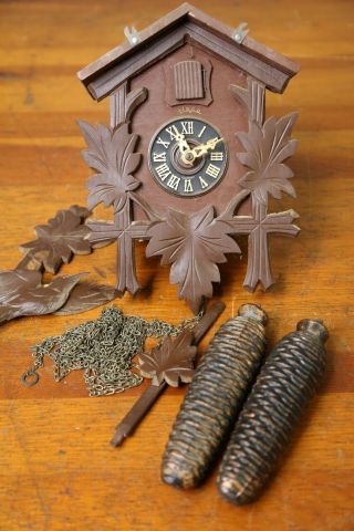 Vintage Regula German Cuckoo Clock Black Forest Germany 8 Day Repair