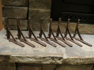 Set Of 8 Medium Simple Arch Cast Iron Shelf Brackets,  Brace,  Measures 6 " X 6 "