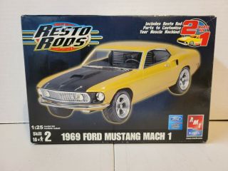 Vintage Amt 1/25 Scale 1969 Ford Mustang Mach 1 Plastic Model Kit