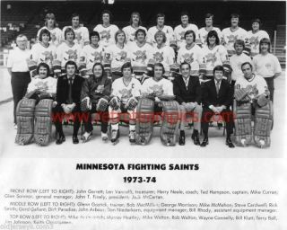 1973 - 74 Wha Minnesota Fighting Saints Reprint Team Photo
