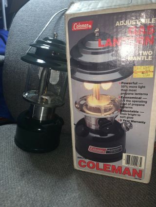 Vintage Coleman 1987 288 A 700 Adjustable Two Mantle Lantern