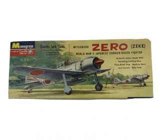Vintage Monogram Mitsubishi Zero (zeke) Model Plane Ww Ll 1/4 Pa73 - 98 1962 S1