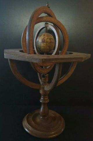 Vintage Old World 14 " Nautical Globe W/zodiac Astrology Signs Made In Italty
