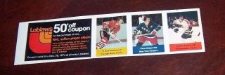 Loblaws / Save Easy Nhl Action Players 1974 - 75 3 Stamps Rod Gilbert,  2 3