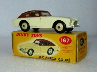 Dinky 167 A.  C Aceca Coupe With Windows.  Smart Model In Correct Colour Spot Box.