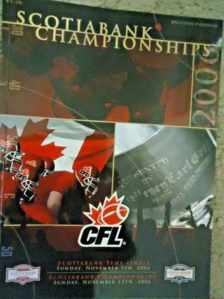 2006 Cfl Canadian Football Playoff Program Saskatchewan Roughriders V Stampeders