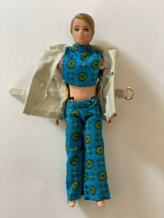 Vintage Topper Dawn Doll Ron Boy Doll 1970 In Lounge wear and Coat Blond Hair 3