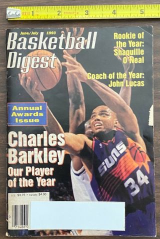 Htf Nba Basketball Digest Charles Barkley Player Of Year June/july 93 Issue Rare