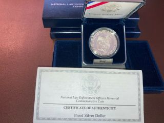 1997 P National Law Enforcement Memorial Proof Silver Dollar
