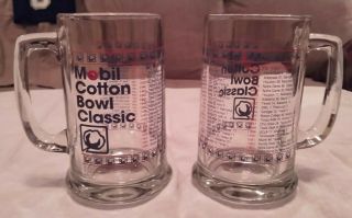 1995 Mobil Cotton Bowl Classic Beer Mugs,  Set Of Two,  Texas Tech Vs Usc Trojans