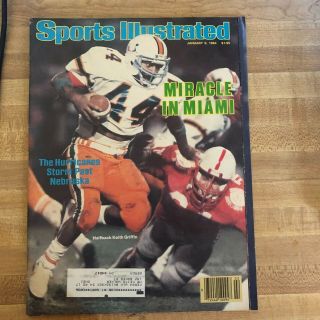 January 9,  1984 Sports Illustrated Keith Griffin University Of Miami Vs.  Nbraska